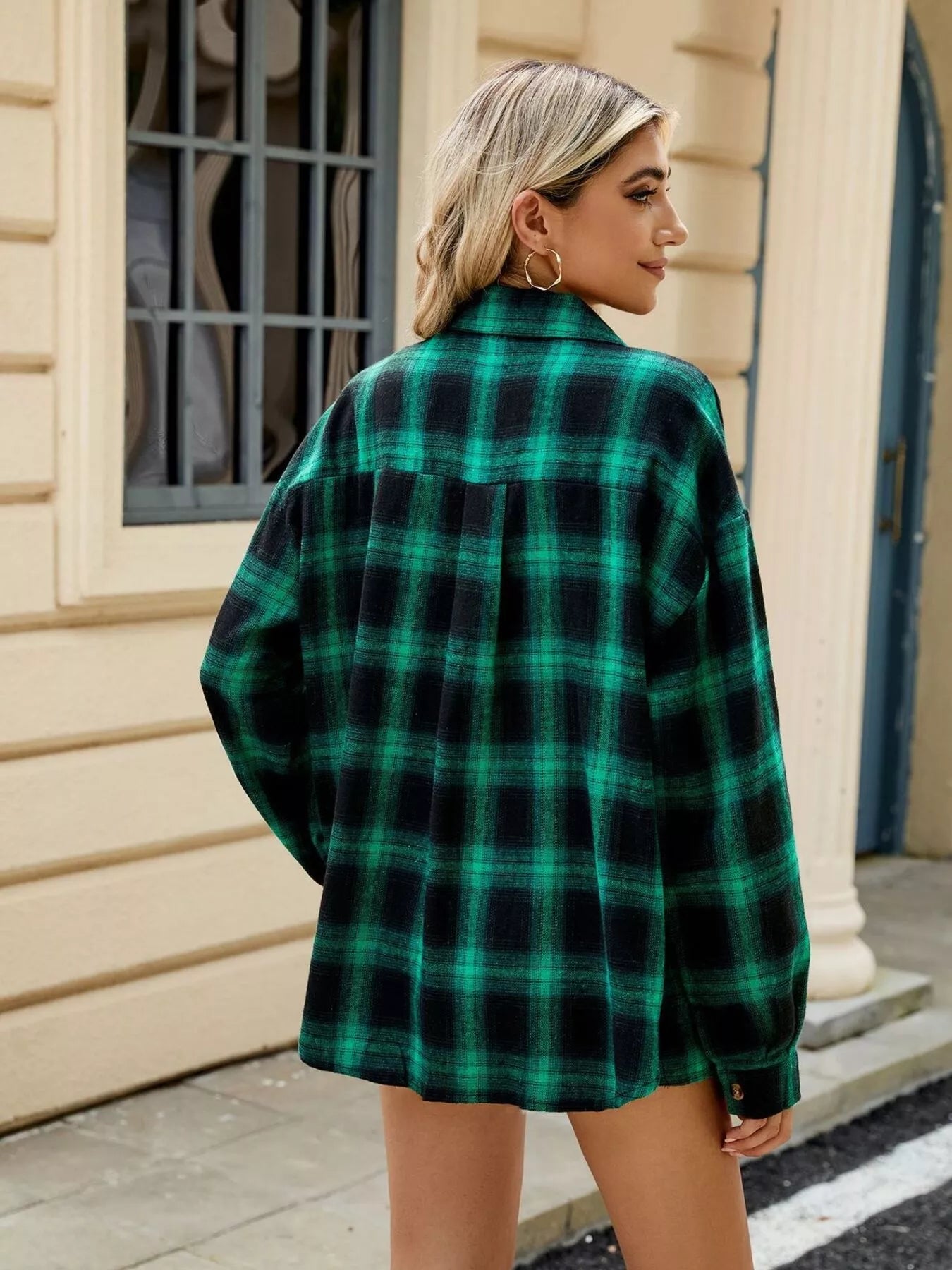 Trendsi Plaid Button Up Shirt -
