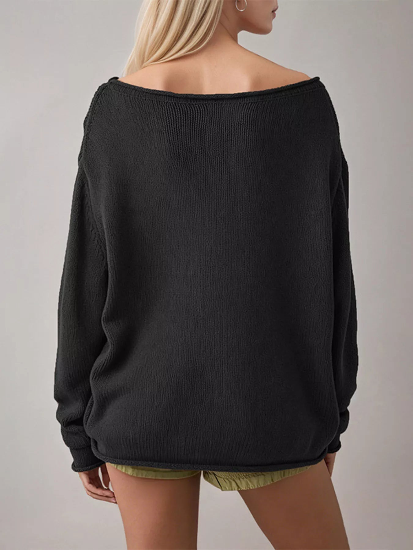 Trendsi Casual Striped Boat Neck Sweater -