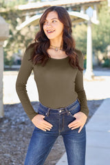 Trendsi Basic Bae Full Size Round Neck Long Sleeve Bodysuit - Pants