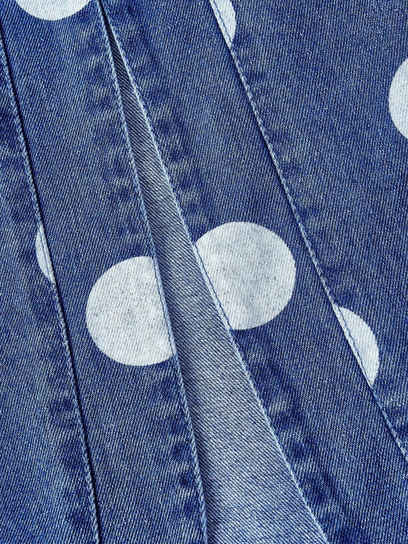 Trendsi Polka Dot Cropped Denim Jacket -
