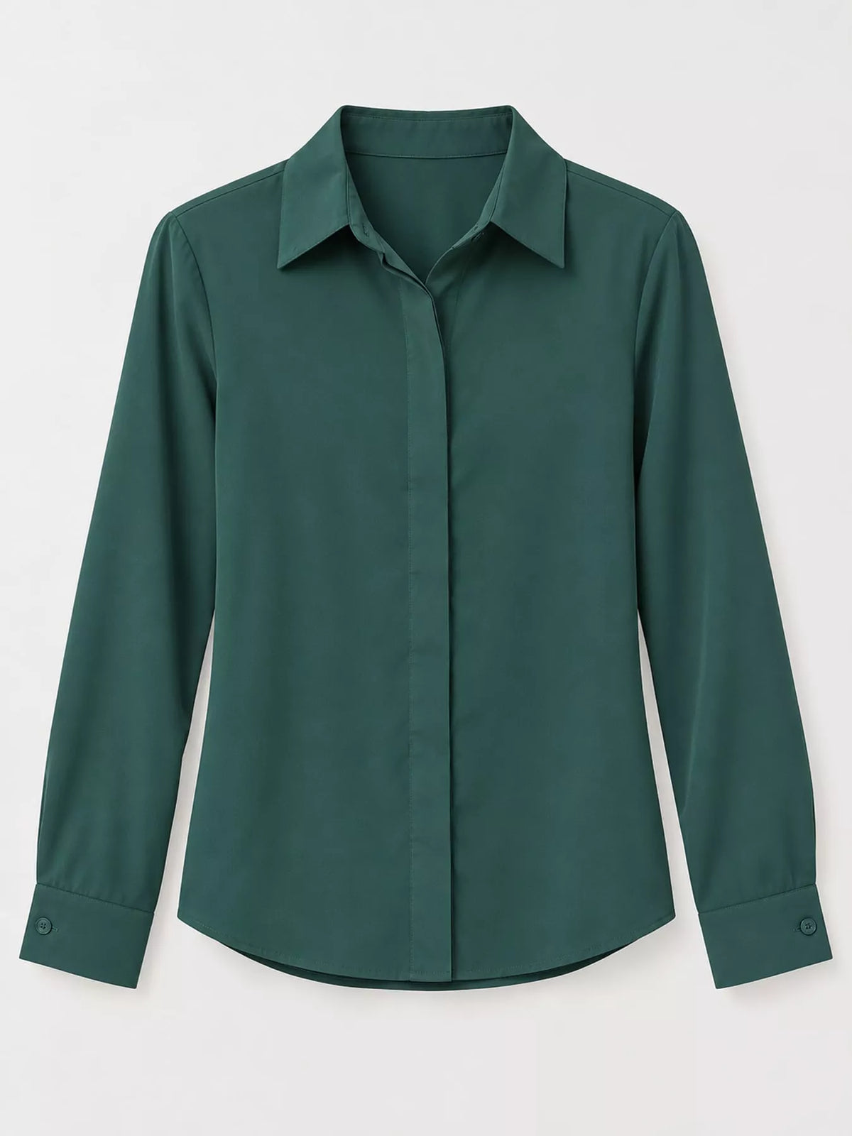 Button-up shirt, dark green hanging front