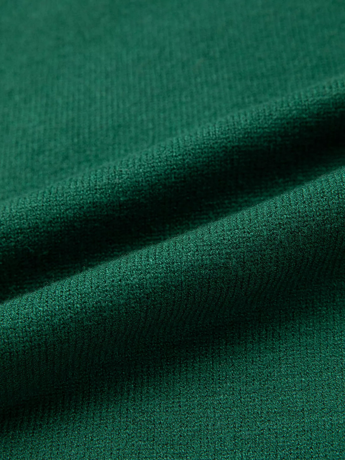 Dark Green abstract dog embroidery christmas round neck sweater, detail view