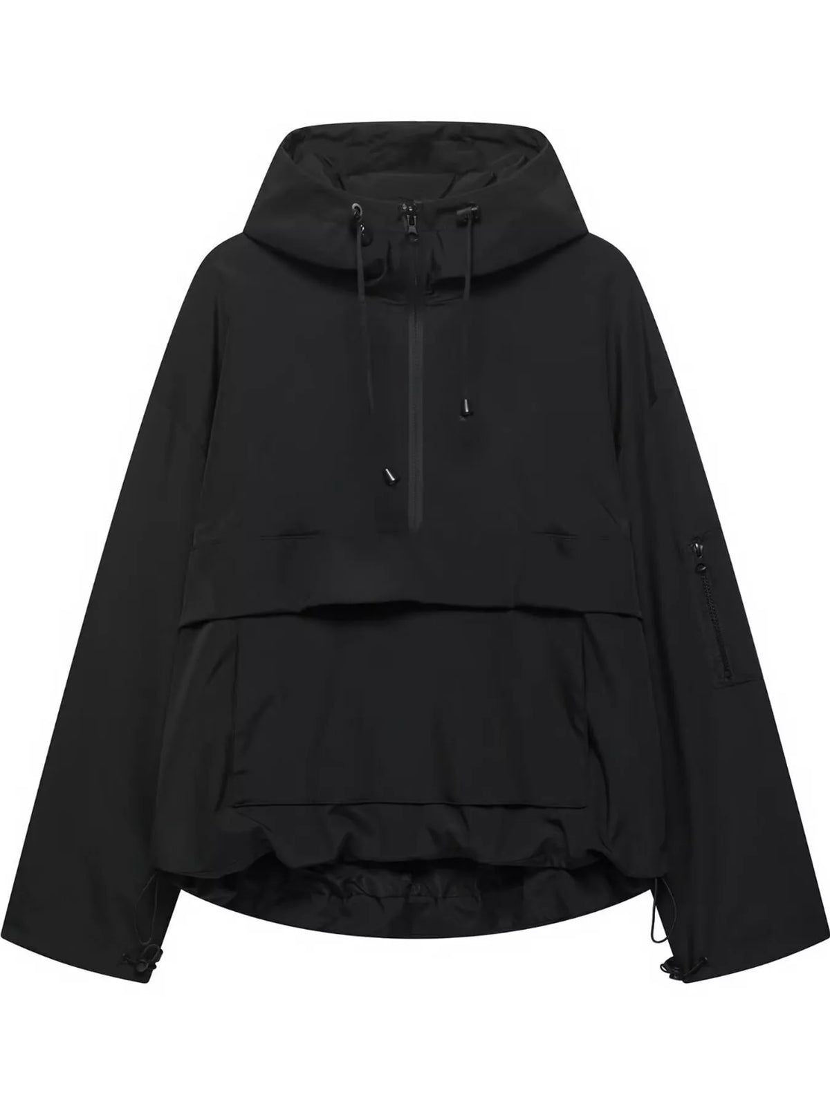 Half-Zip Hooded Anorak Jacket — garment front
