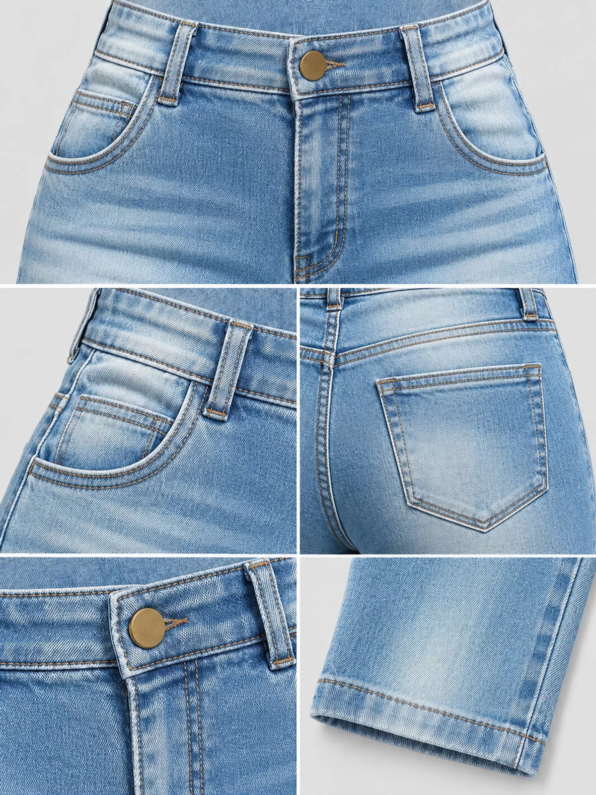 Blue high-waisted skinny jeans