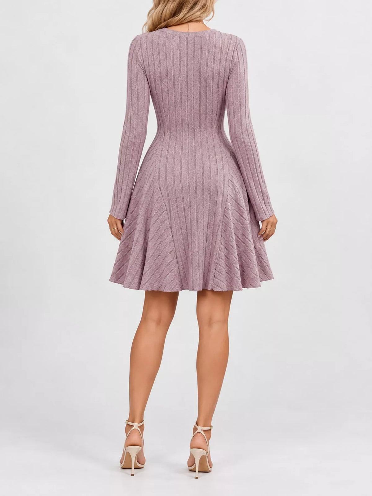 Ribbed mini dress, pink back