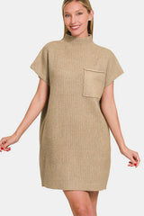 Trendsi Zenana Short Sleeve Sweater Mini Dress -