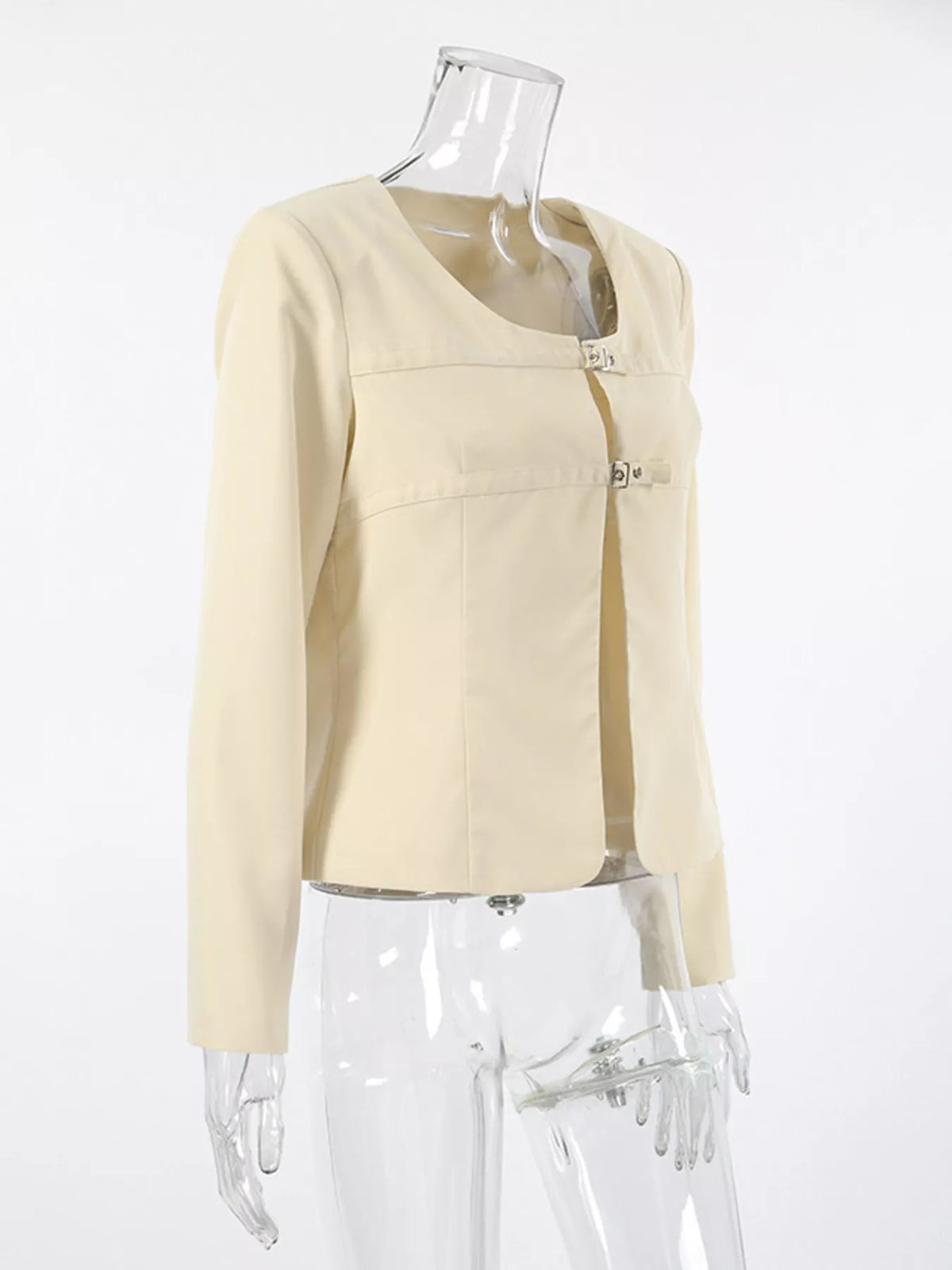 Trendsi Buckle-Front Cropped Jacket -