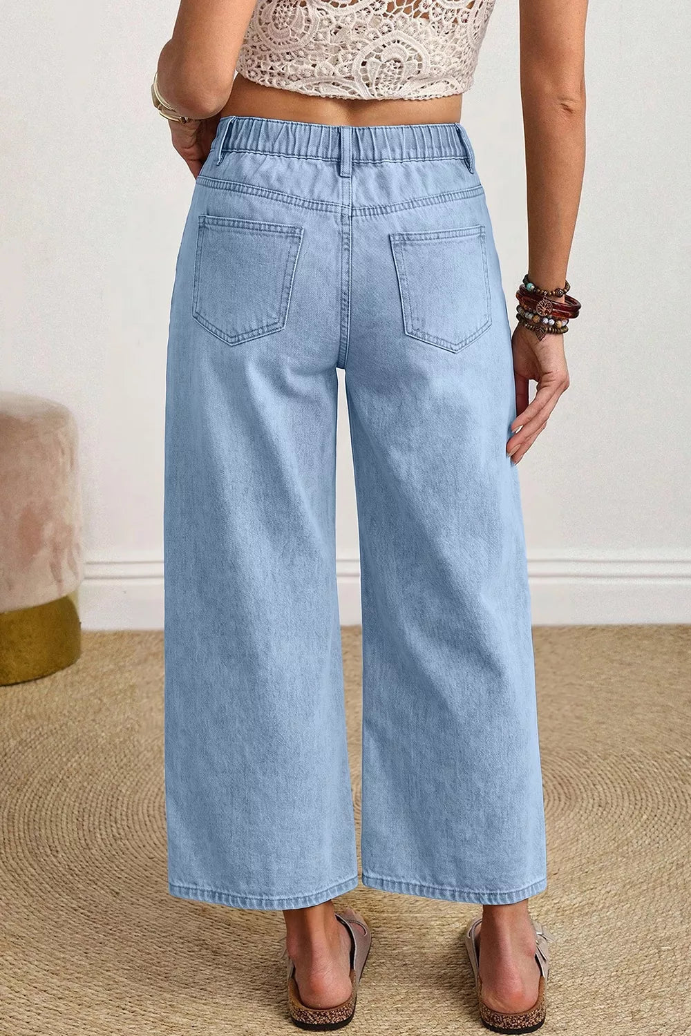 Trendsi Wide Leg Cropped Jeans -