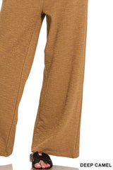 Trendsi Zenana Cotton Slub Wide Leg Pants -