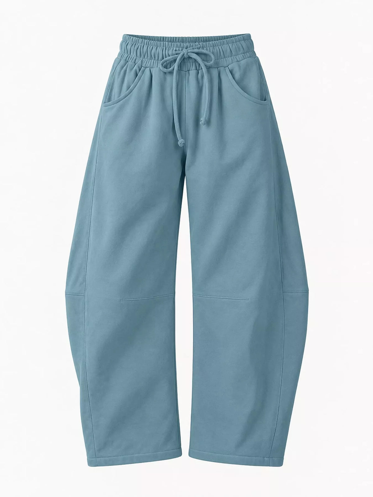 Wide-Leg Active Pants with Drawstring — garment front