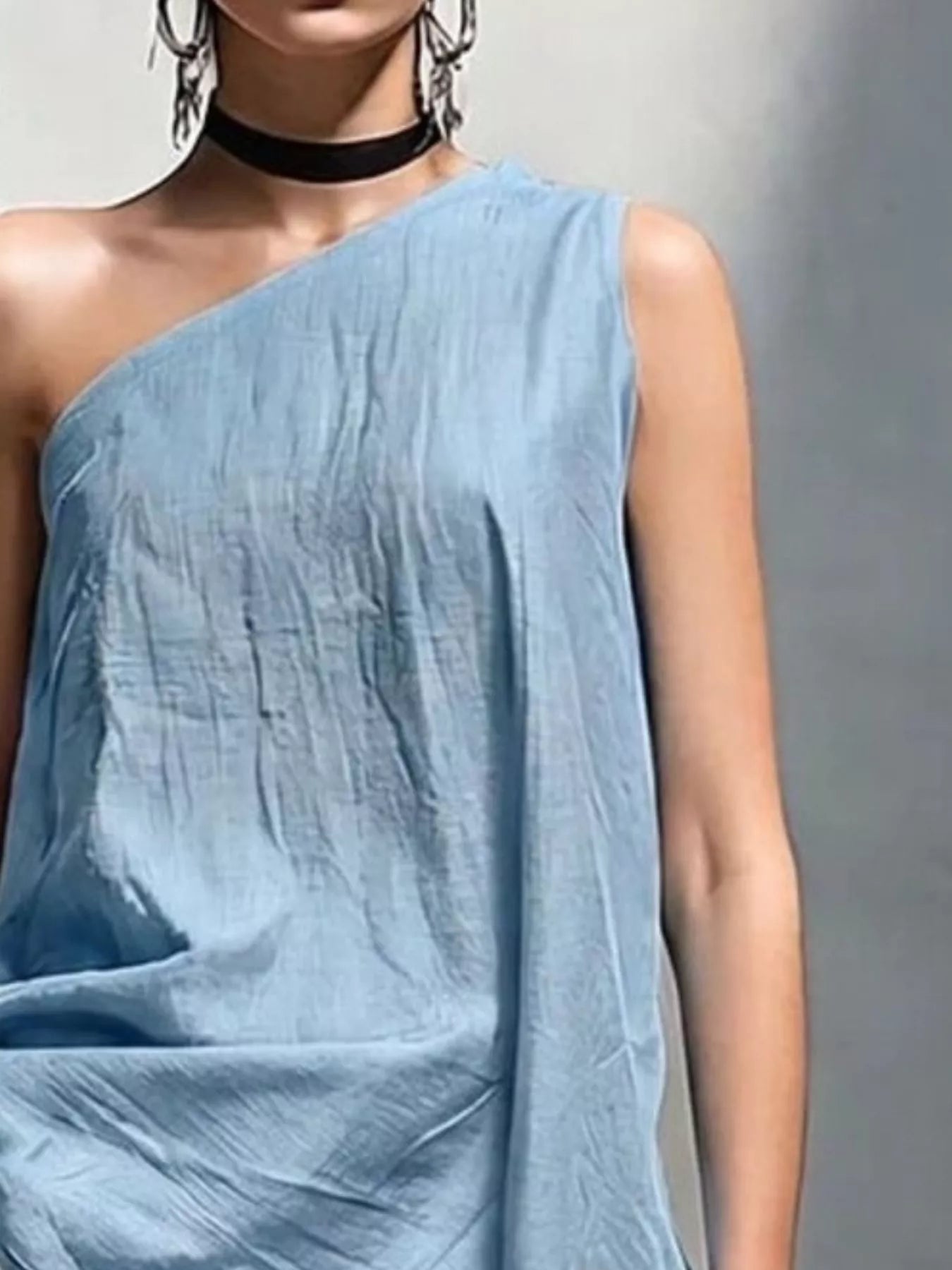 Trendsi Full Size Asymmetrical One-Shoulder Sleeveless Top Plus Size -