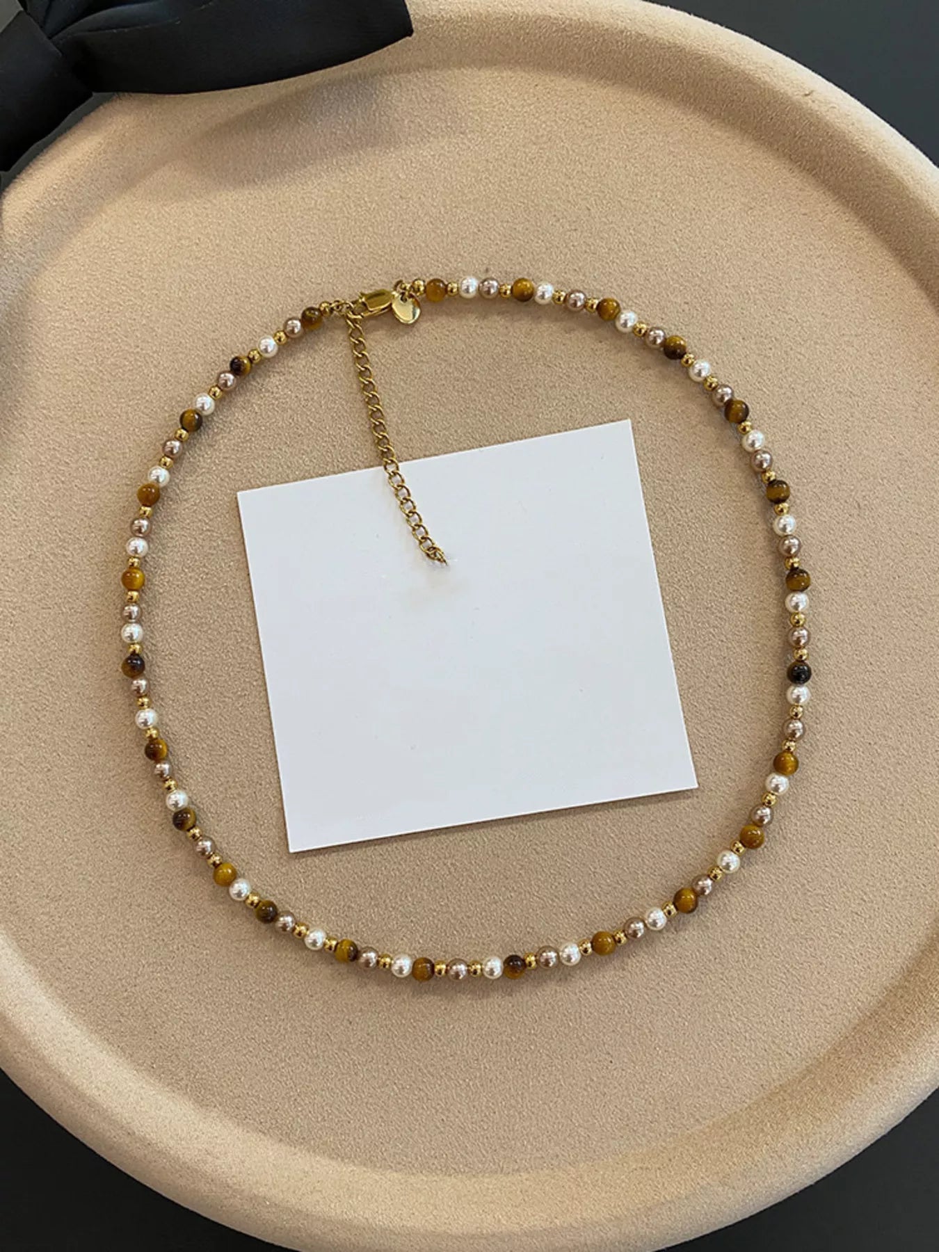 Trendsi Tiger Eye Adjustable Necklace -