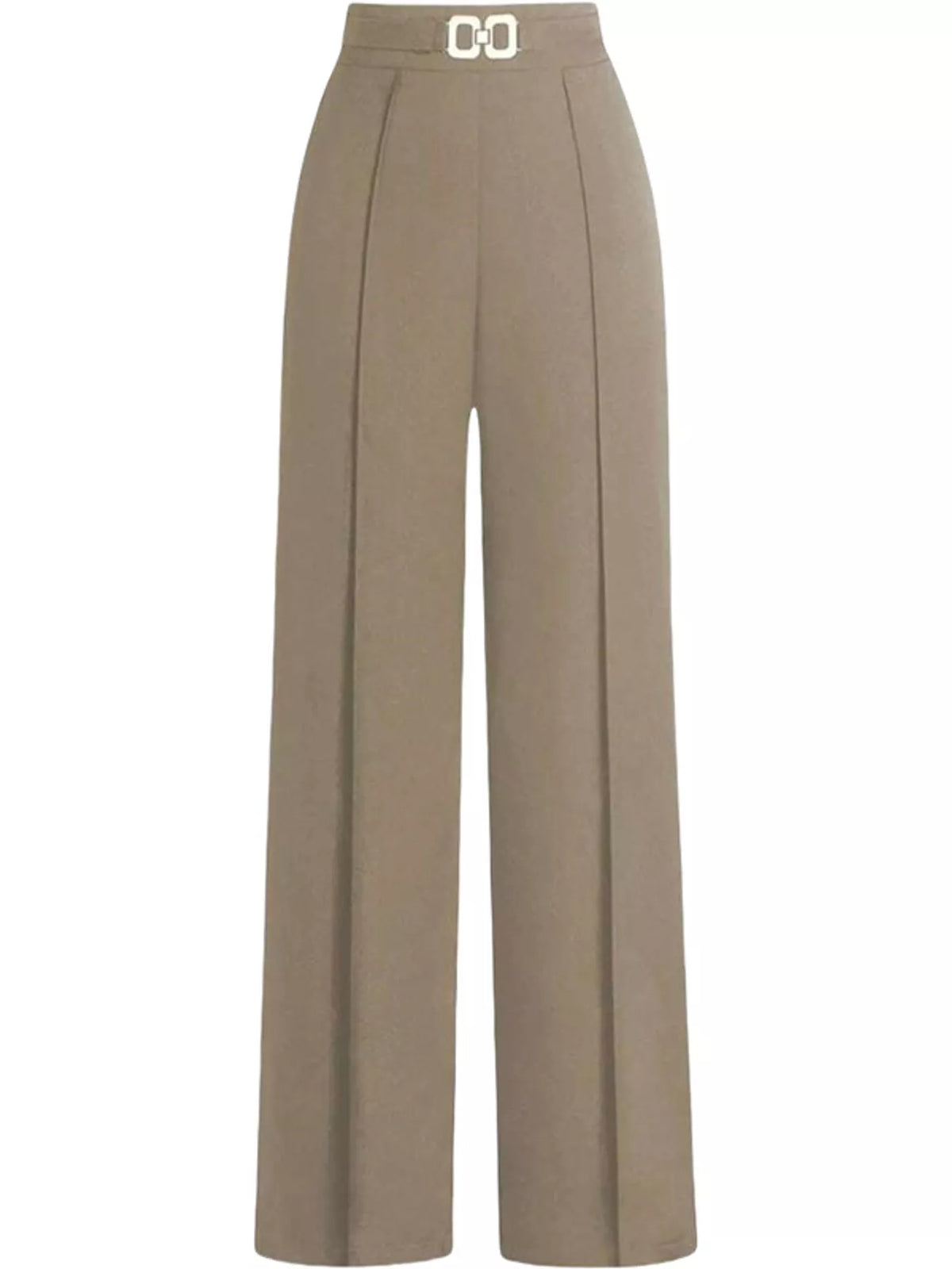 Wide-leg pants, khaki front