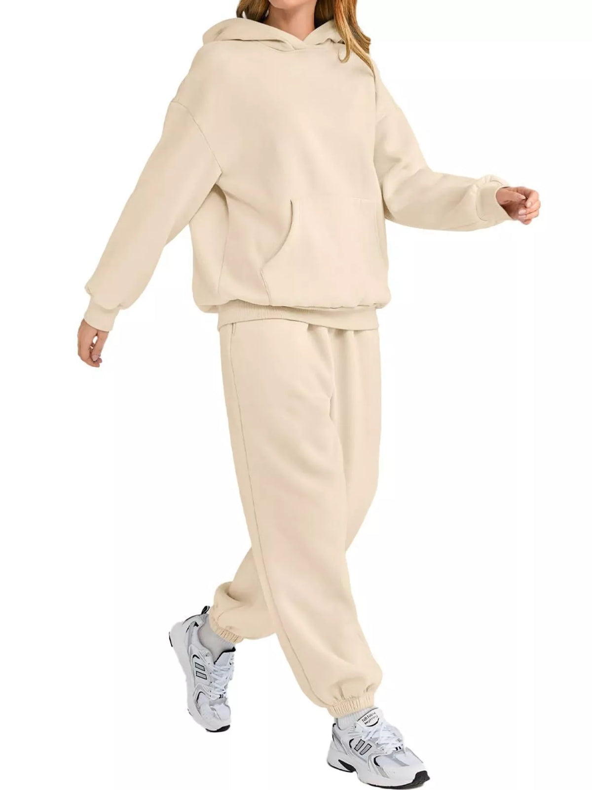Kangaroo Pocket Hoodie and Joggers Set — front view
