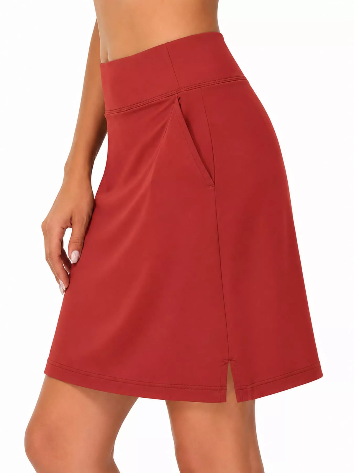 High-Waisted Athletic Skort with Side Pockets — side view