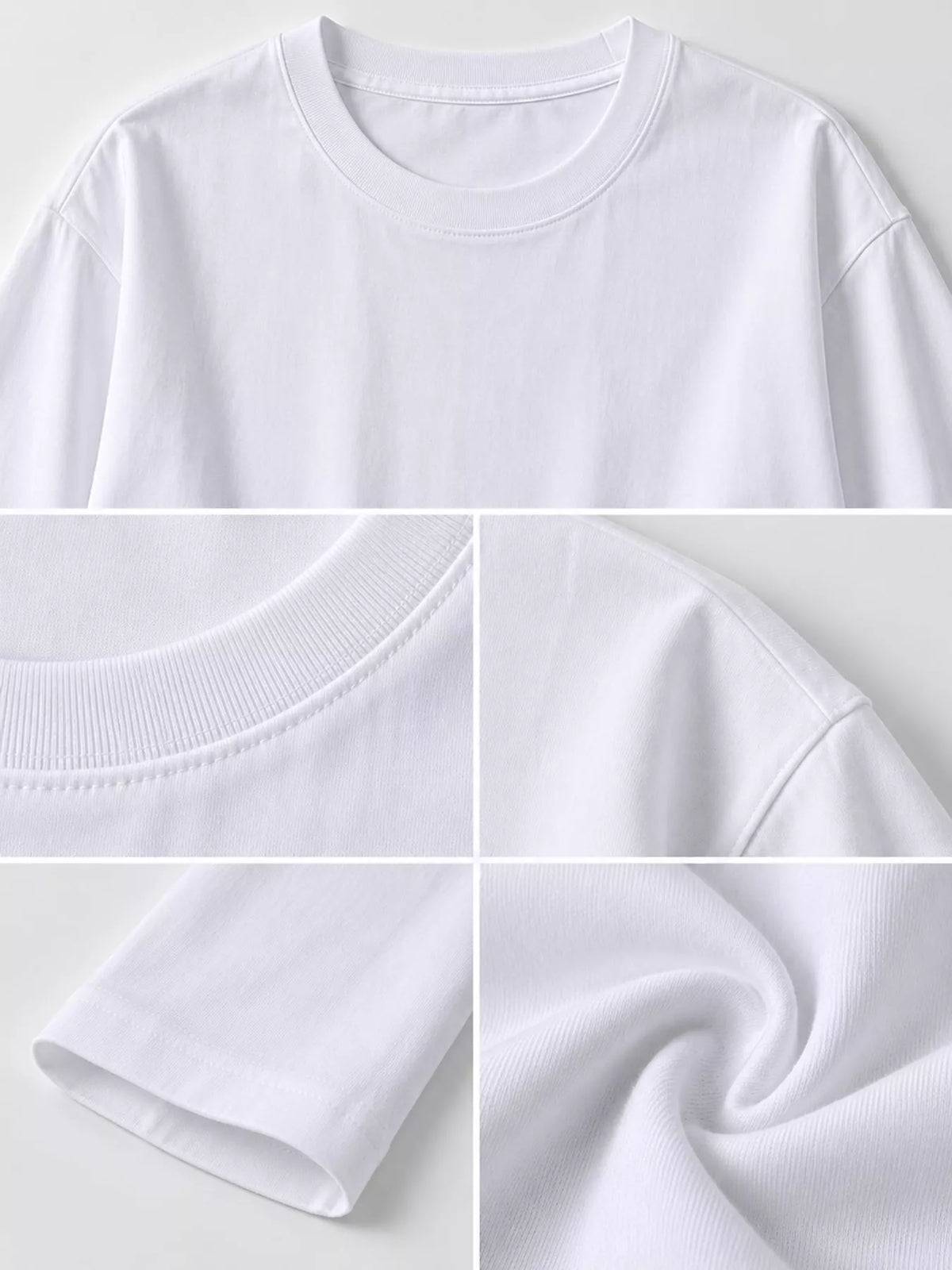 Solid Long-Sleeve Crew Neck T-Shirt — garment construction details