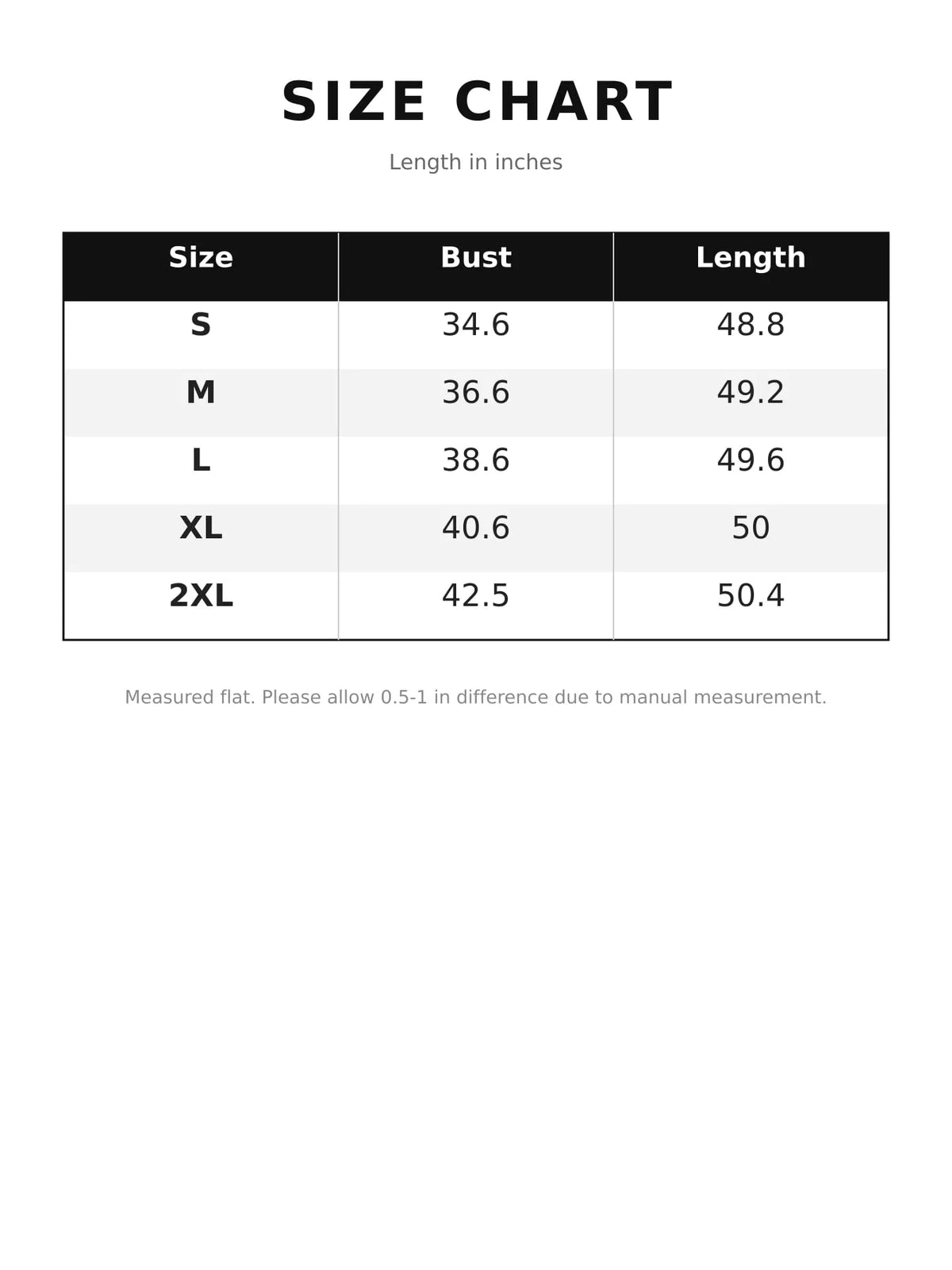 Round neck sleeveless maxi dress, size and measurement chart