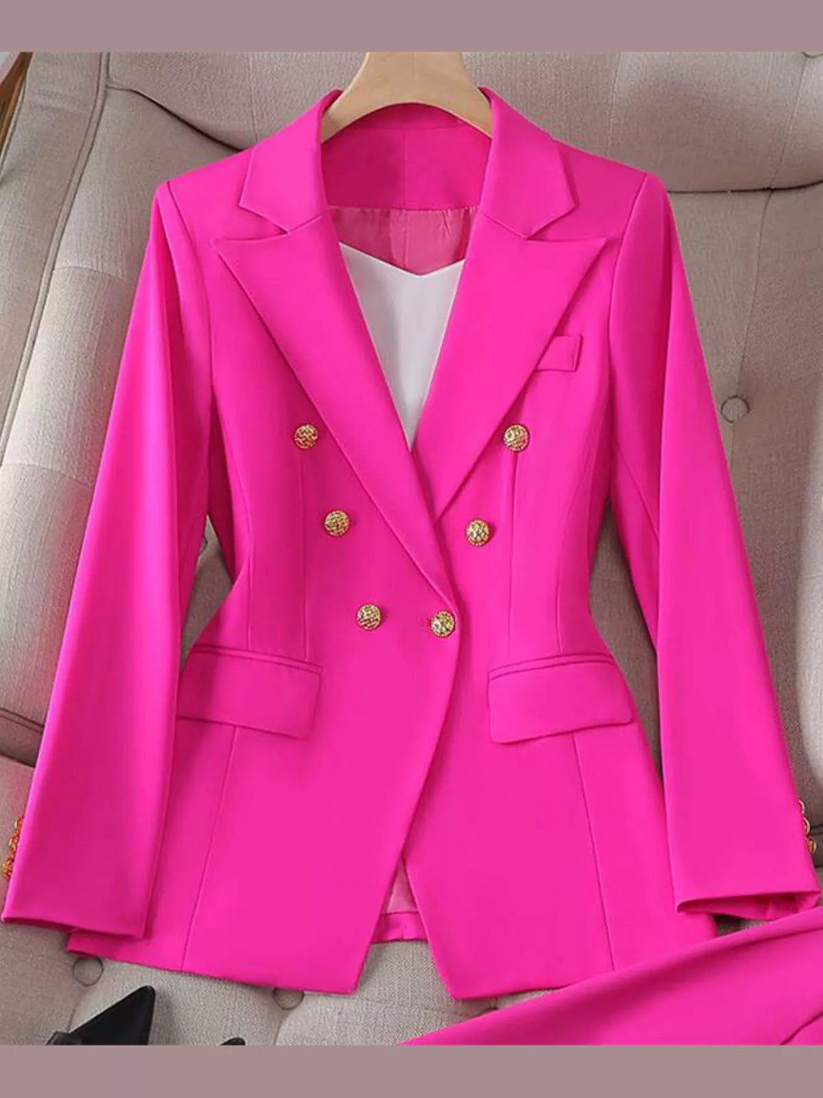 Collared long sleeve blazer, product view