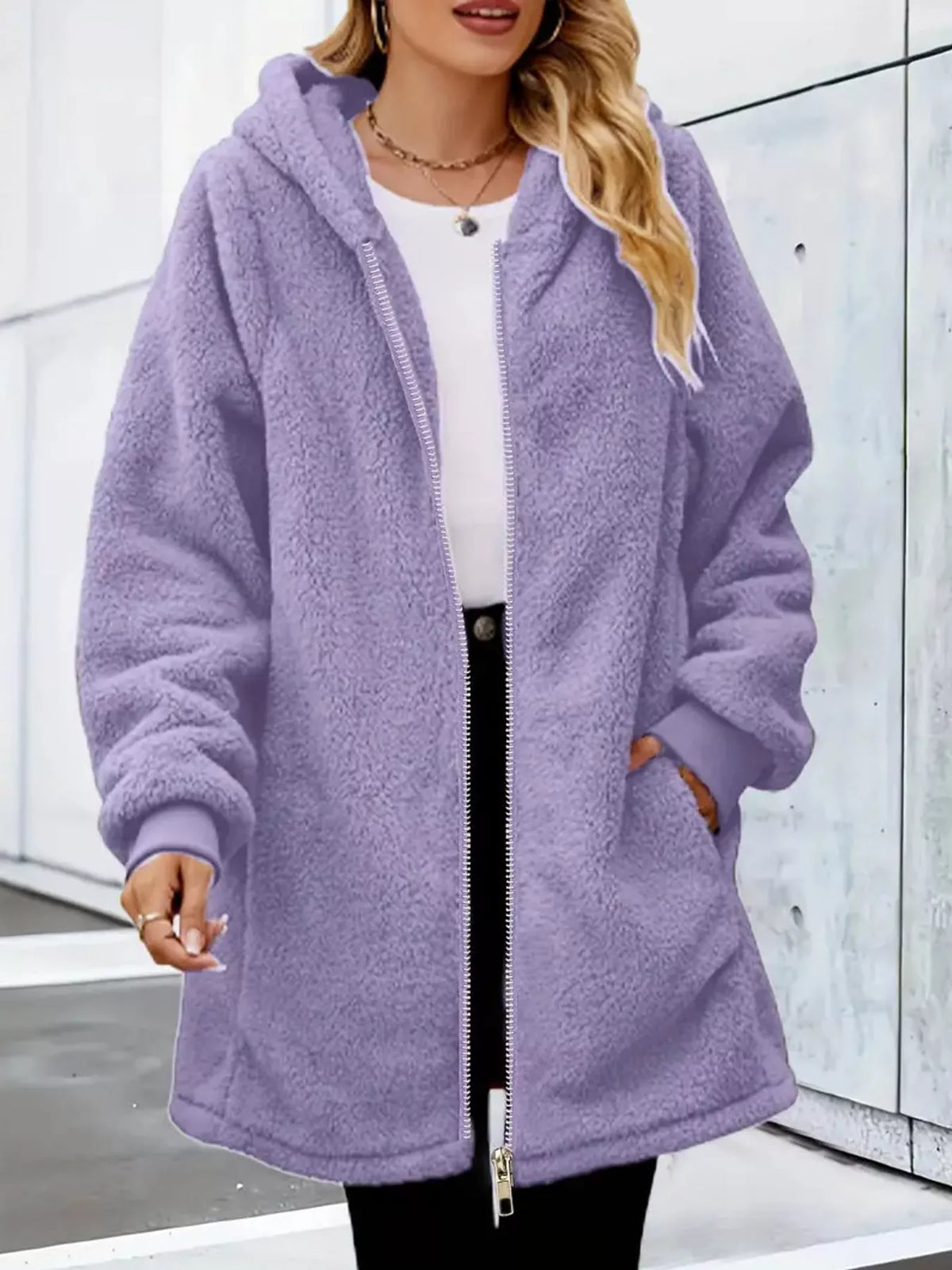 Violet long-sleeve coat