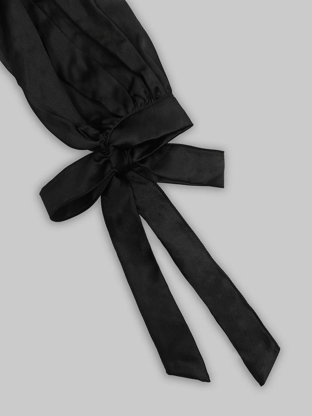 Pearl-trim mini dress, black bow cuff detail