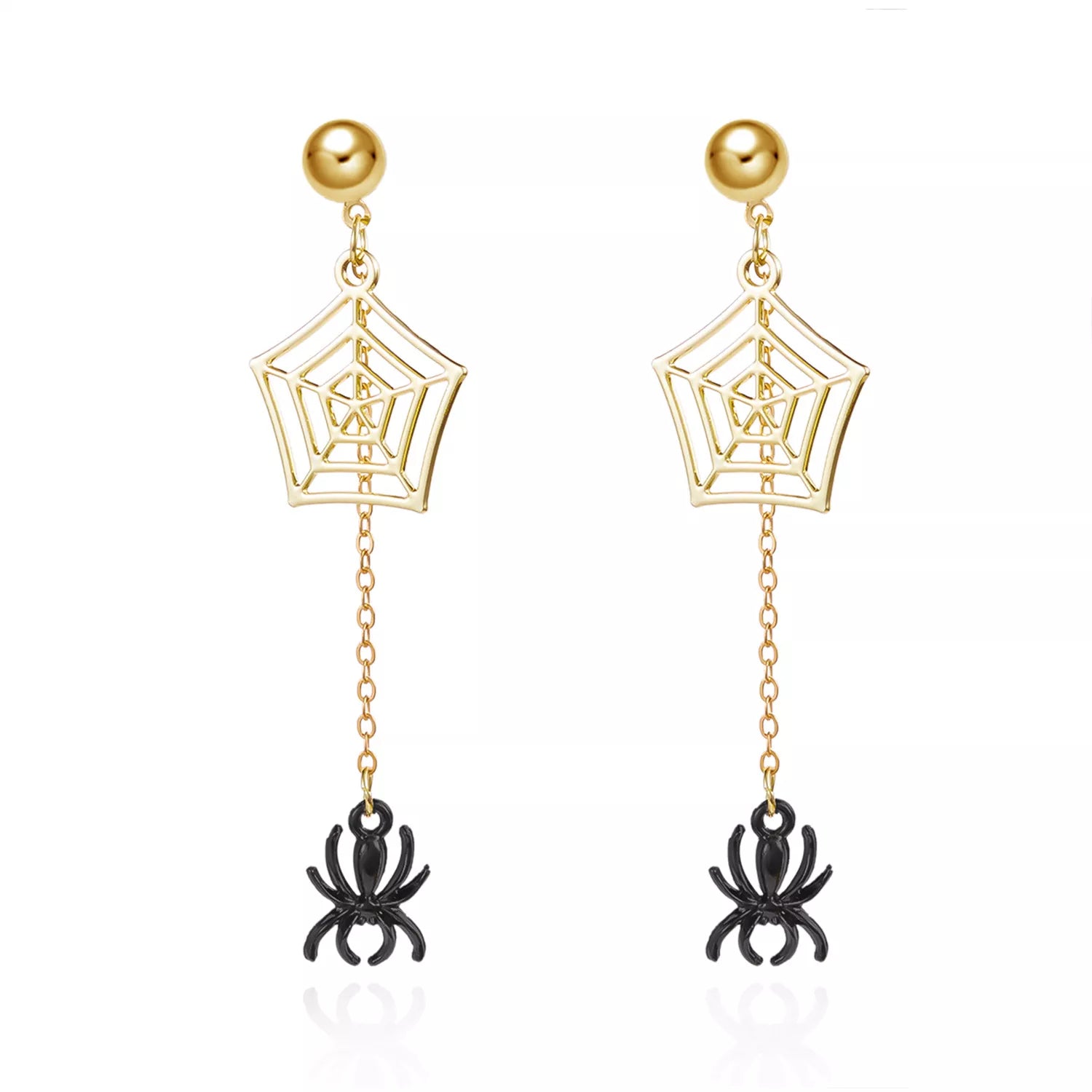 Trendsi 18K Gold-Plated Spider Drop Earrings -