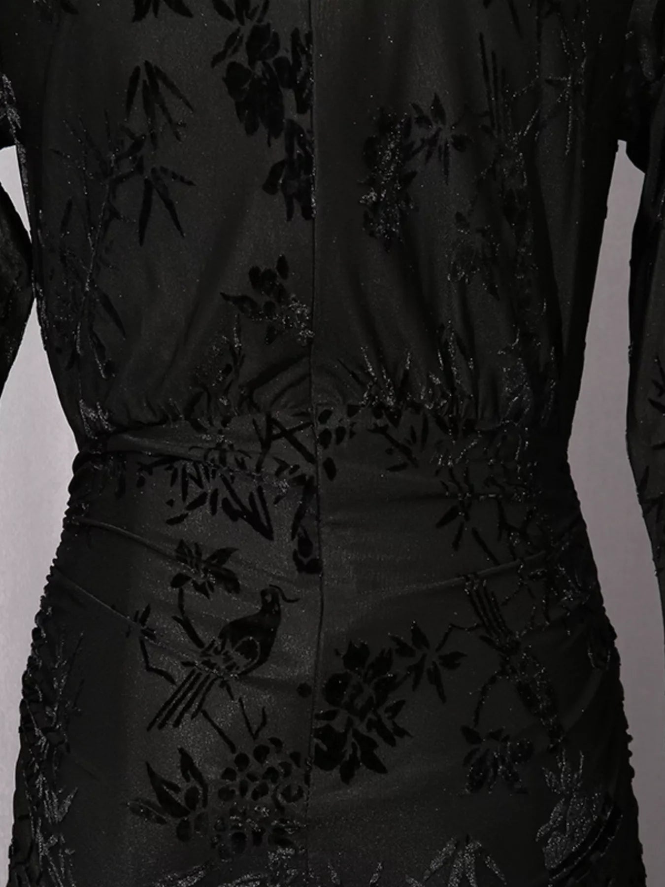 Trendsi Ruched Long Sleeve Mini Dress -