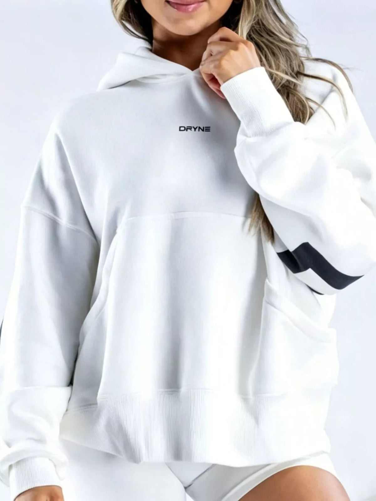 Letter-Back Kangaroo Pocket Hoodie — front view
