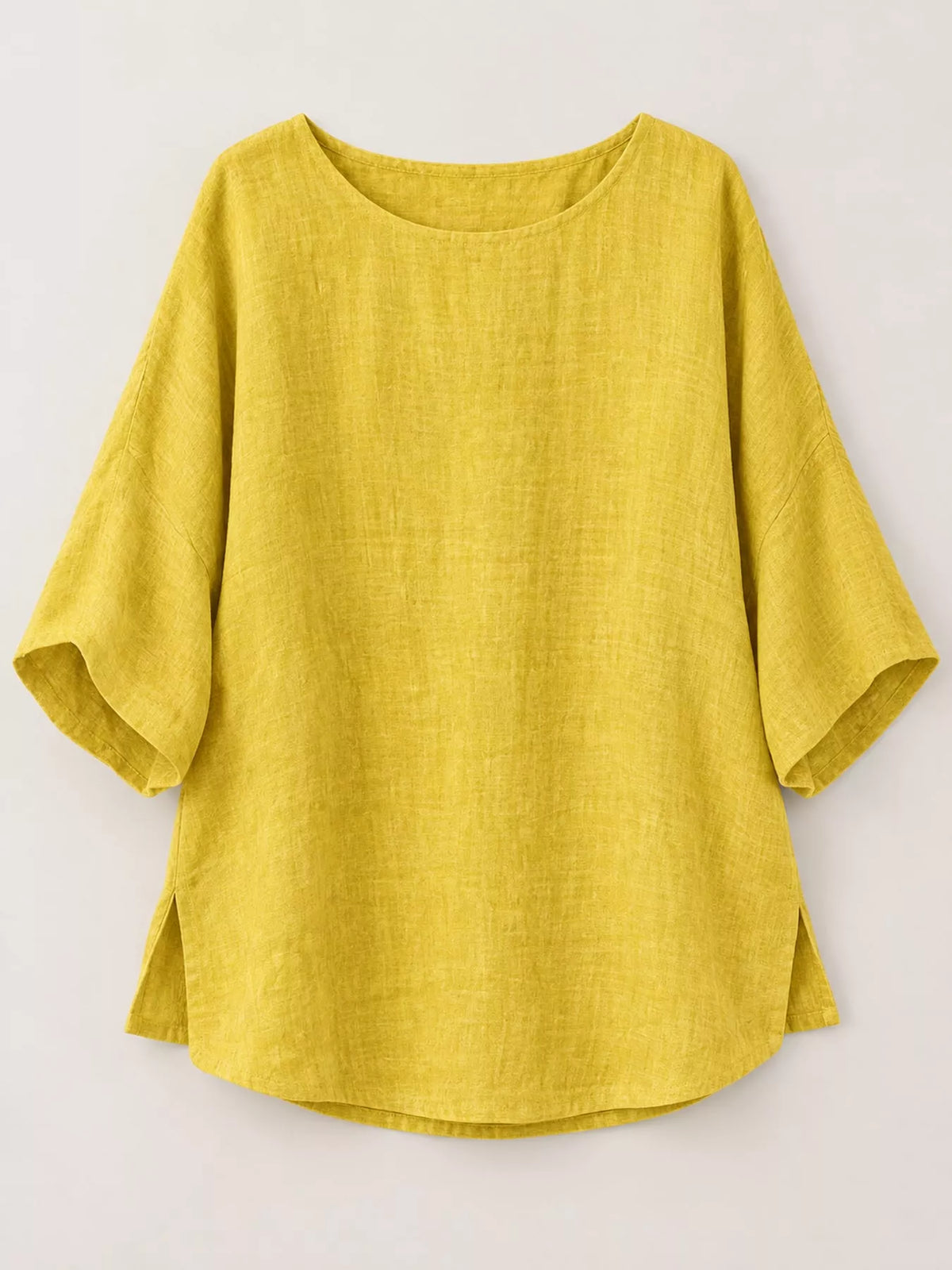 Slit blouse, yellow flat lay