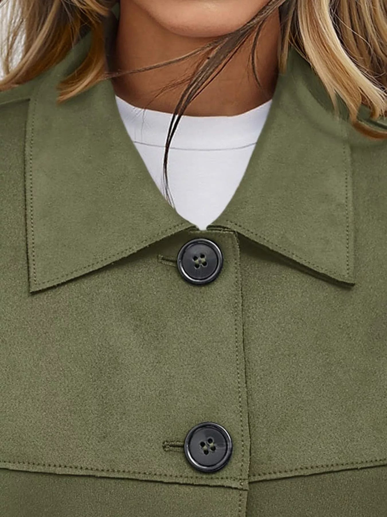Trendsi Button-Down Cropped Jacket -