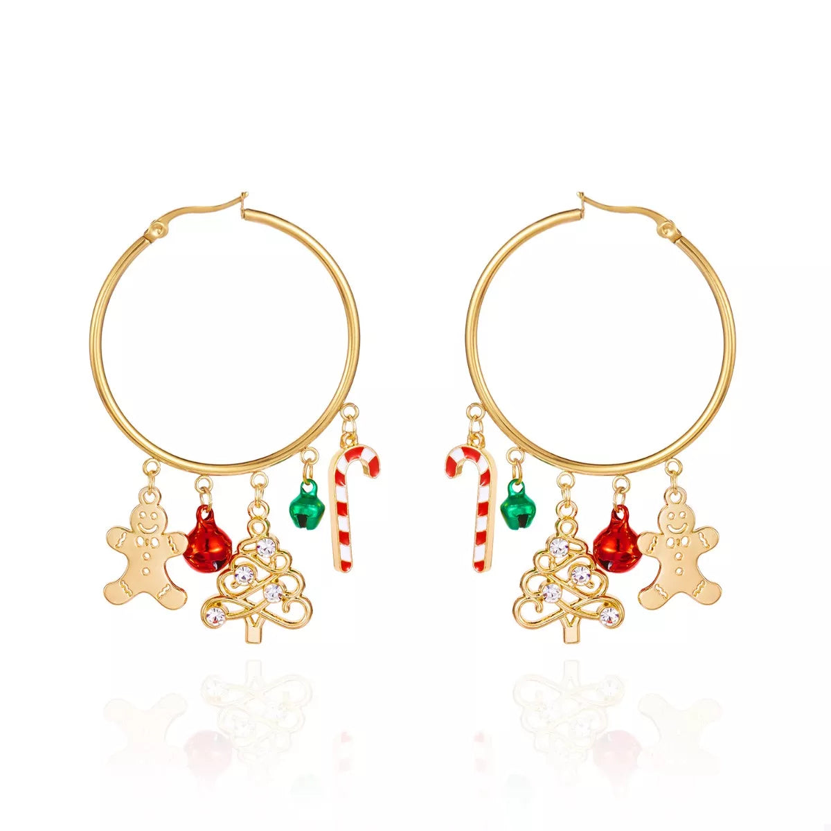 Trendsi Christmas Theme Hoop Earrings -