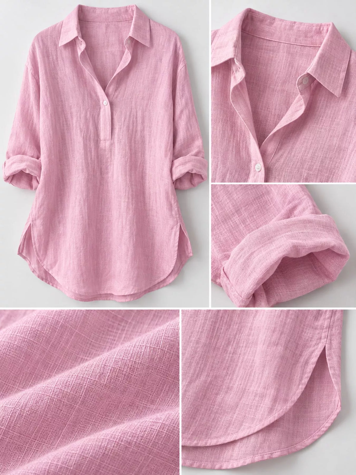 Collared blouse, pink detail collage