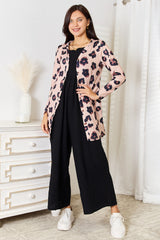 Trendsi Double Take Printed Button Front Longline Cardigan -