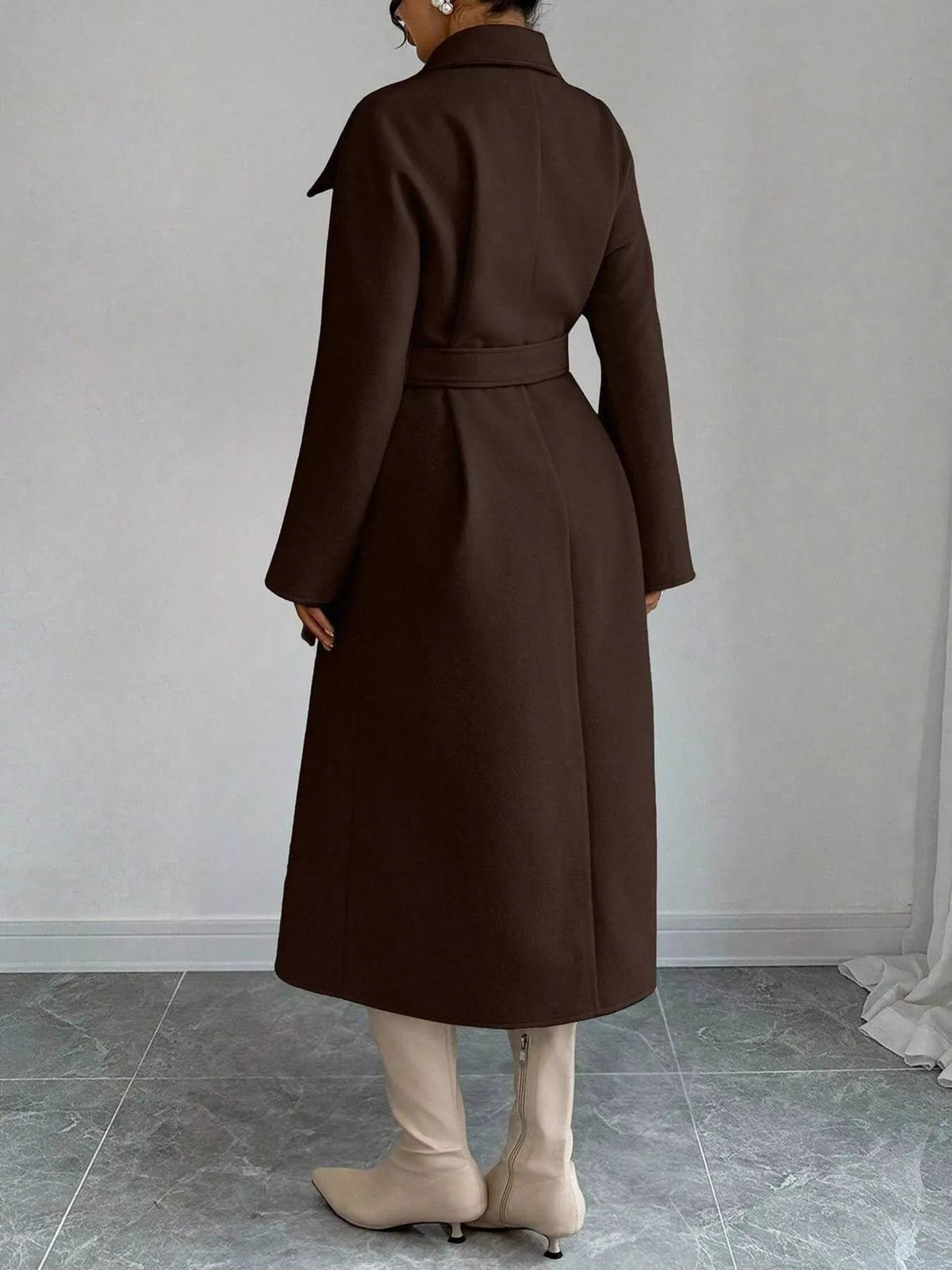 Trendsi Double-Breasted Longline Coat -
