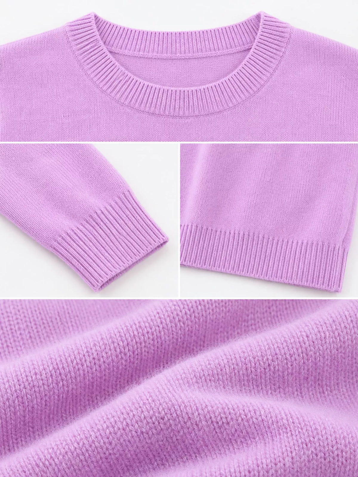 Crew Neck Long Sleeve Sweater — garment construction details