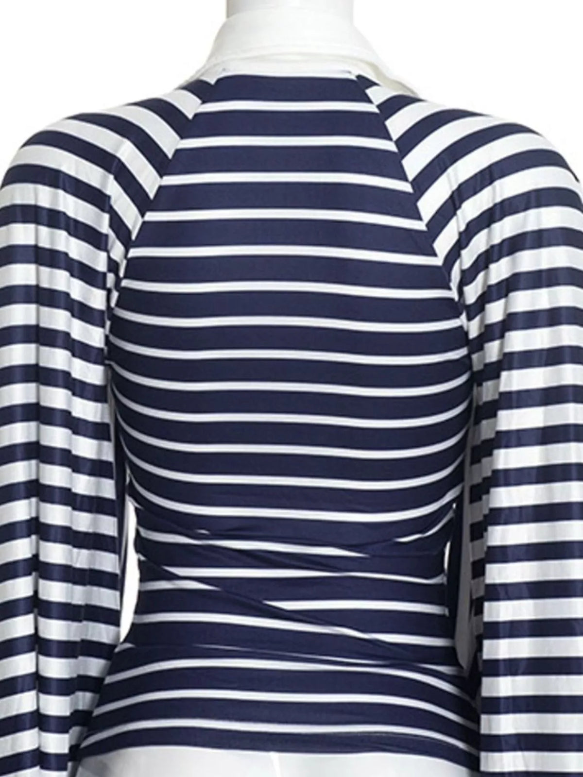 Collared long sleeve top, back view