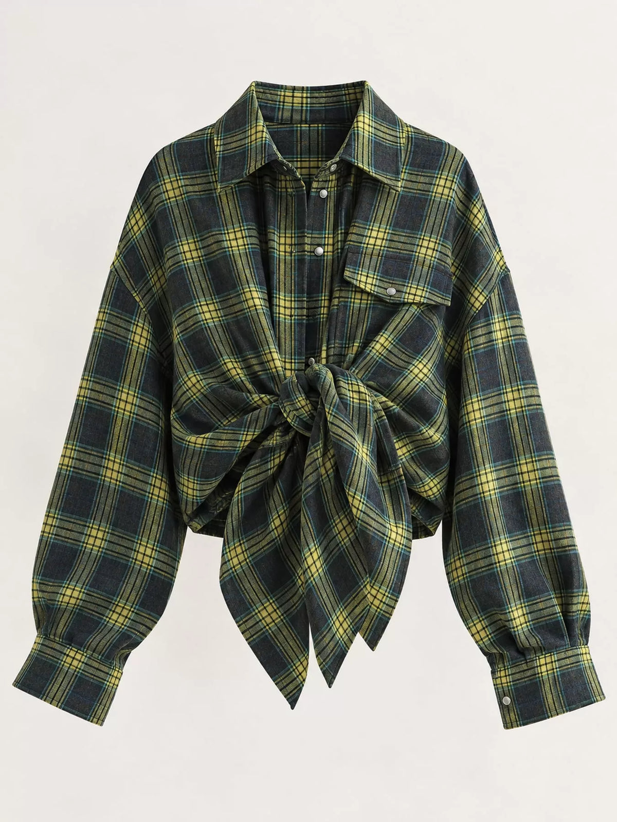 Dark Green plaid button up shirt