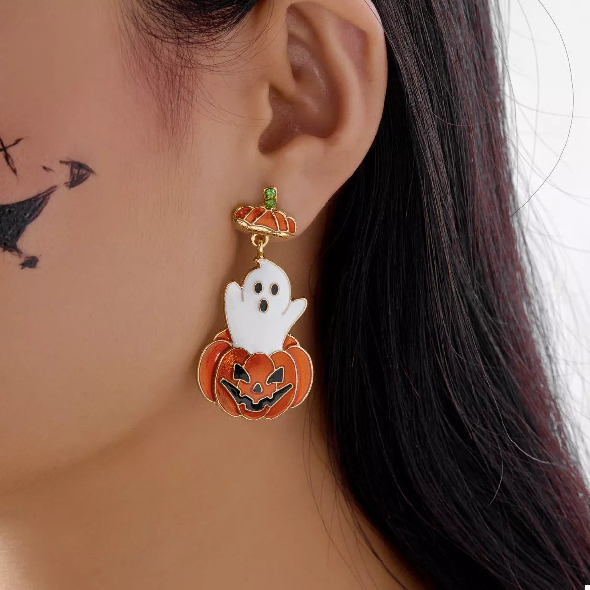 Trendsi Halloween Ghost Pumpkin Dangle Earrings -