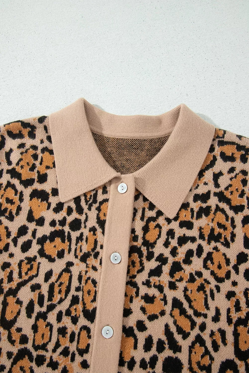 Trendsi Leopard Print Button-Up Cardigan Long Sleeve Cardigans -