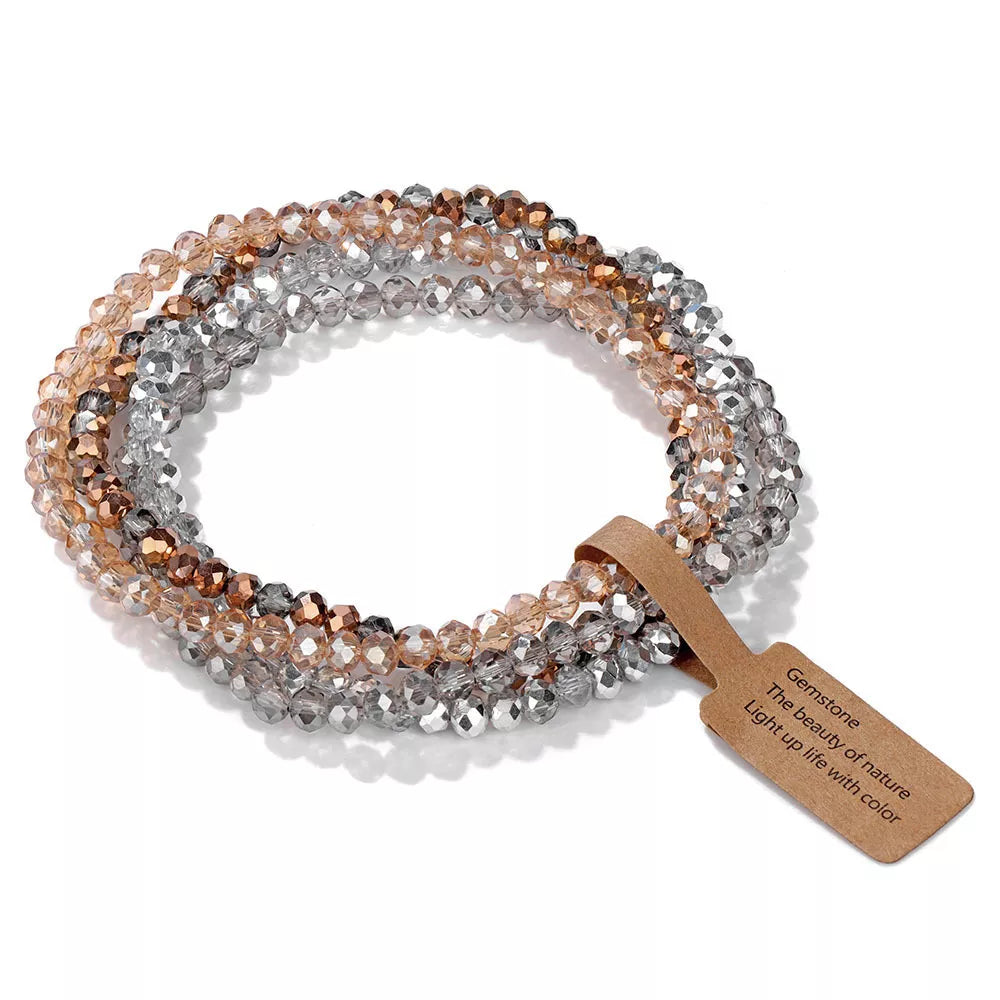 4 Piece Glass Bead Bracelet, product view