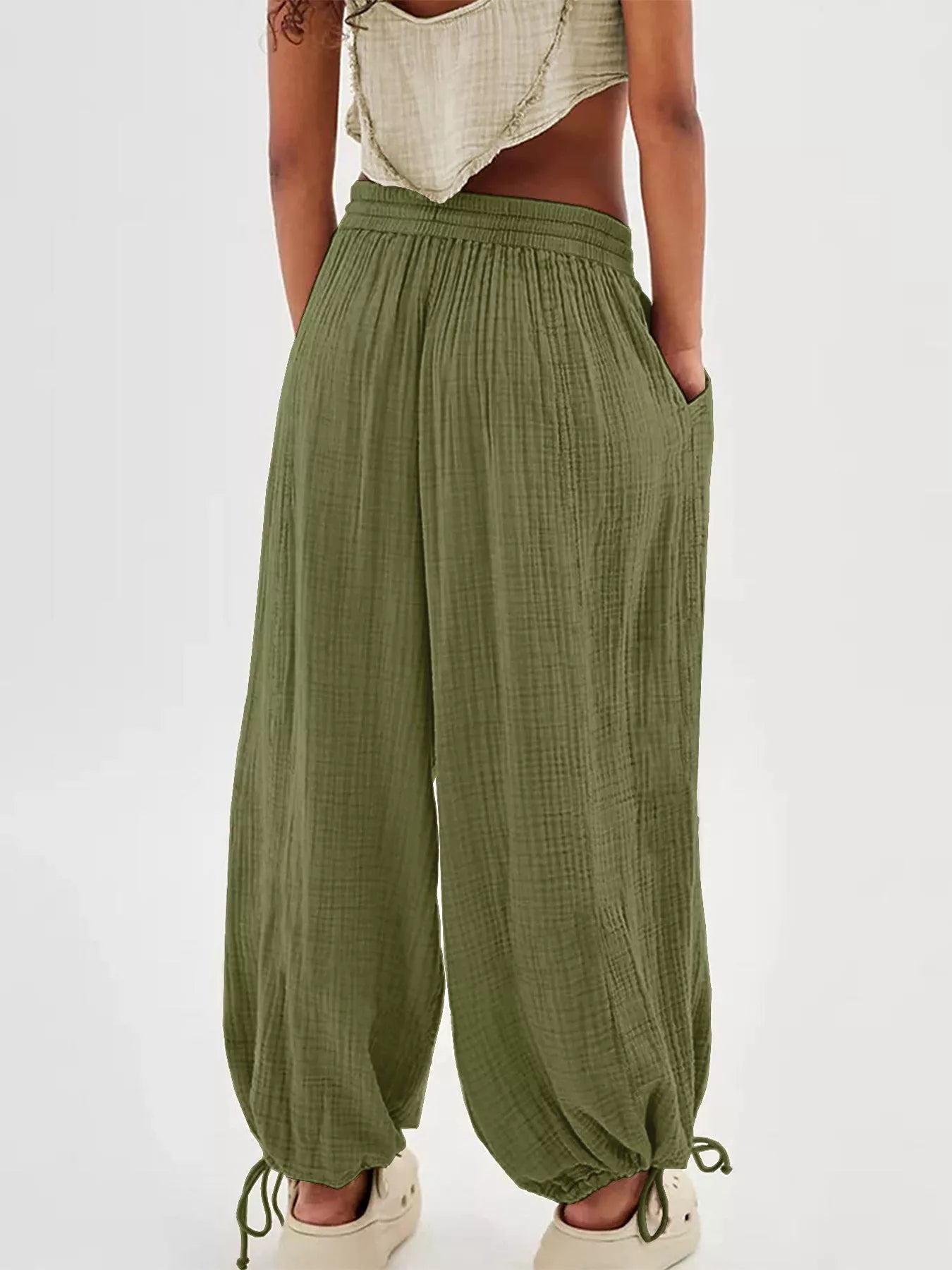 Trendsi Loose Fit Gauze Drawstring Pants -