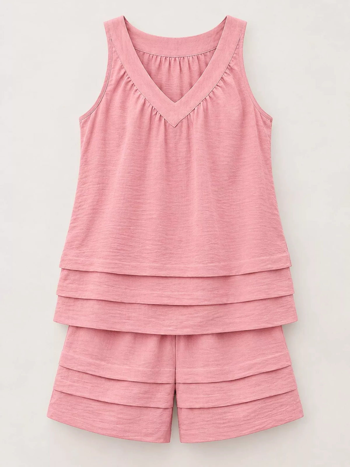 V-neck sleeveless outfit set, product view