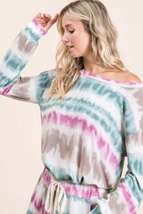 Trendsi BiBi Tie Dye Print Terry Sweatshirt -