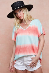 Trendsi BiBi Tiedye Printed Hacci Knit Top -