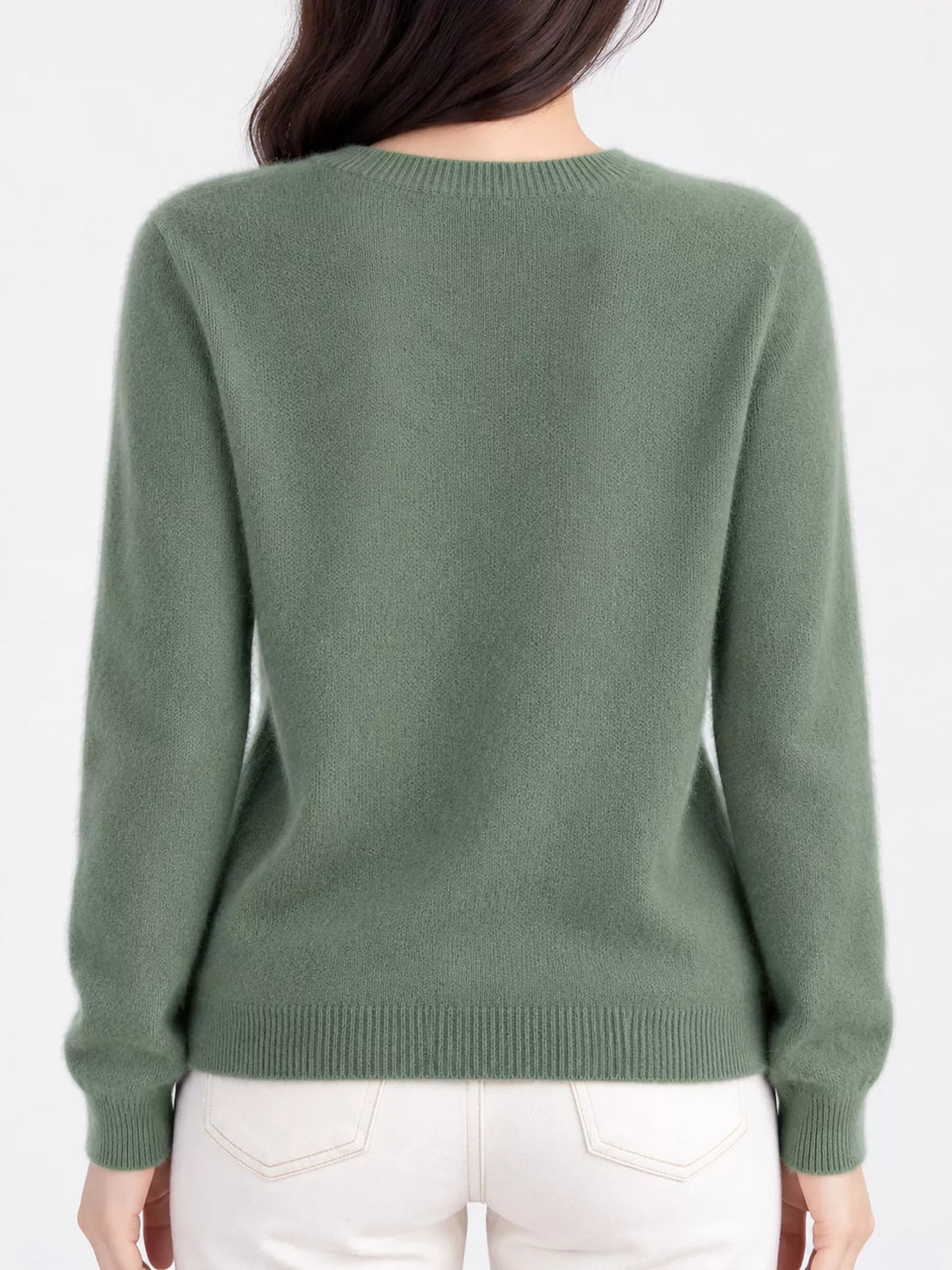 Ribbed cardigan, sage back