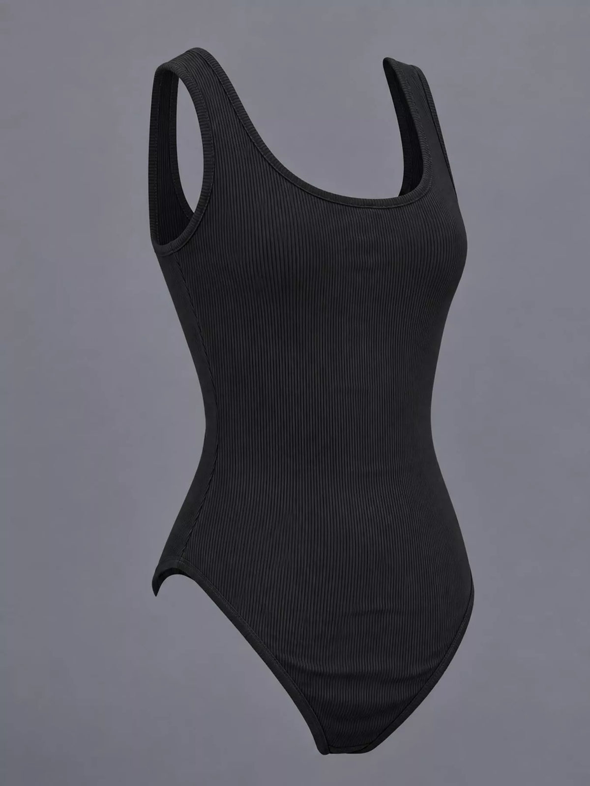 Ribbed bodysuit, black side
