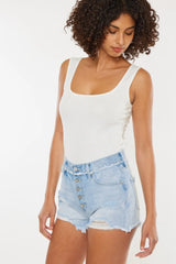 Trendsi Kancan Distressed Button Fly Denim Shorts - Shorts
