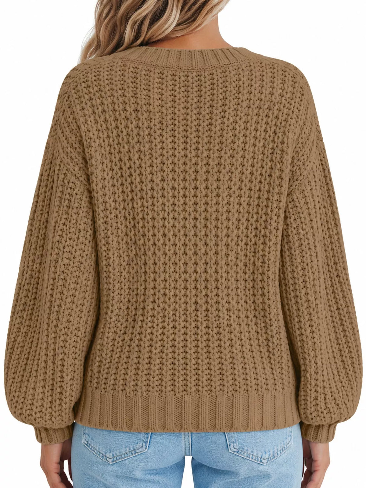 Button cardigan, khaki back