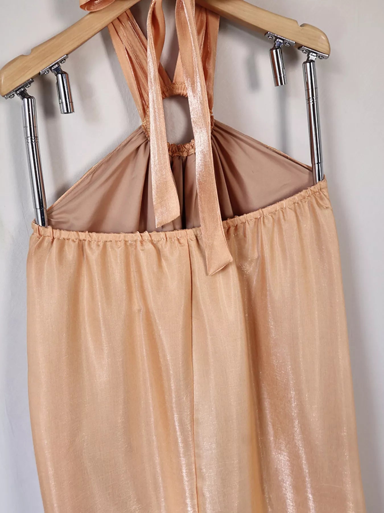 Trendsi Halter Neck Maxi Dress with O-Ring Detail -