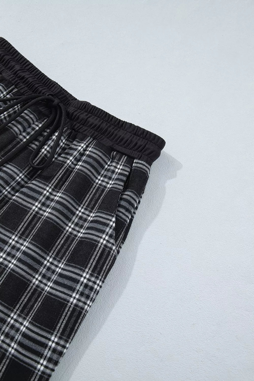 Trendsi Plaid Wide-Leg Drawstring Pants -