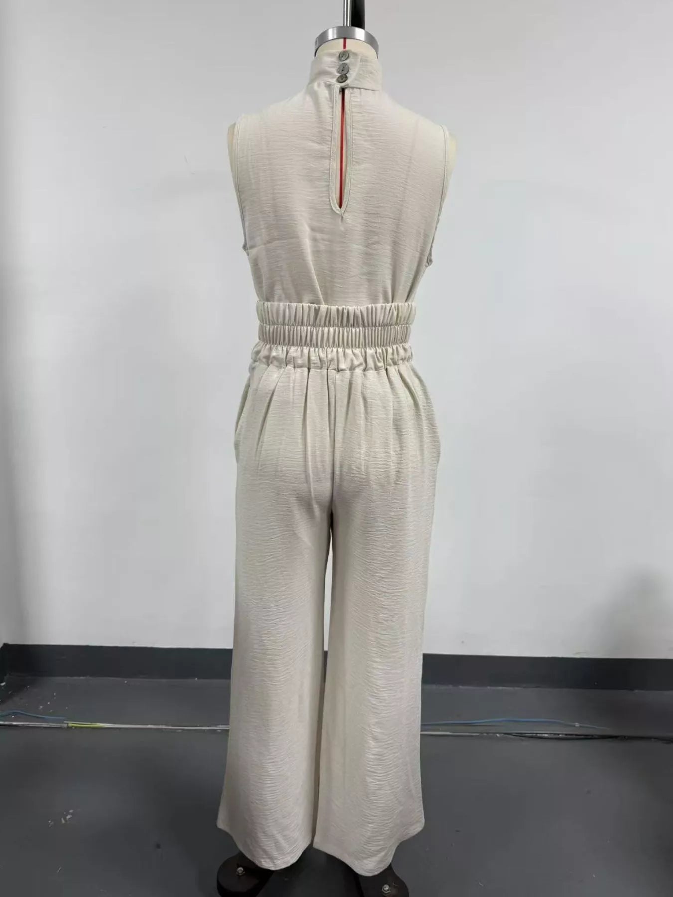Trendsi Full Size Sleeveless Wide-Leg Jumpsuit with Smocked Waist Plus Size -